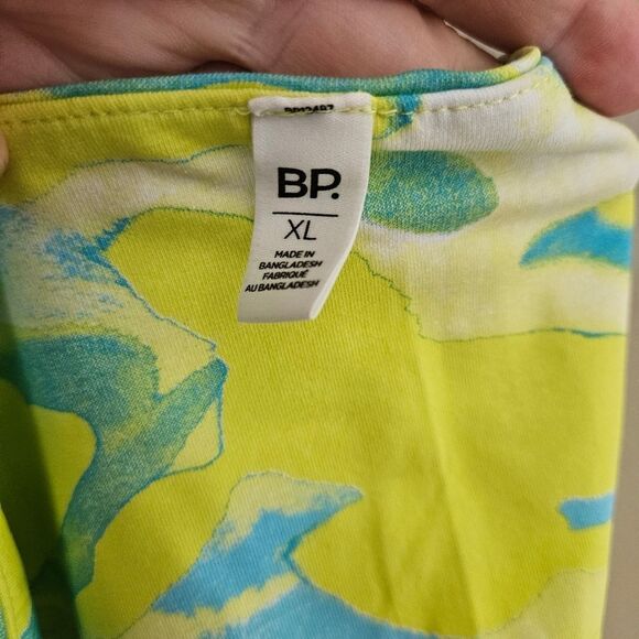 BP Tube Top Crop Strapless Blue Yellow Tie-Dye Casual Summer Vacation Neutral - Picture 7 of 9